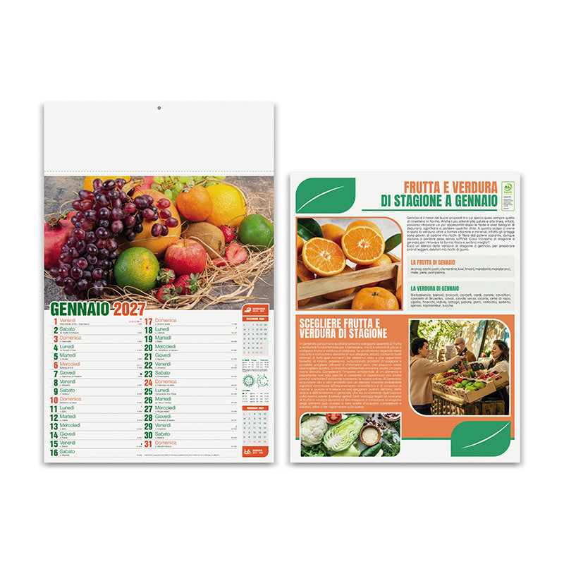 Calendario illustrato Frutta e Verdura PA146 personalizzabile