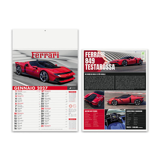 Calendario illustrato Auto Sportive PA162 personalizzabile
