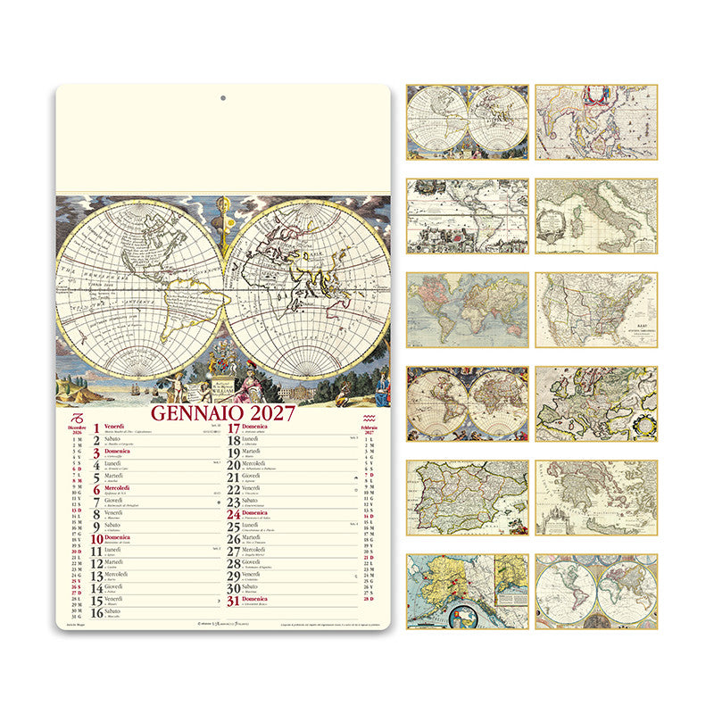 Calendario illustrato Antiche Mappe 2027 PA012