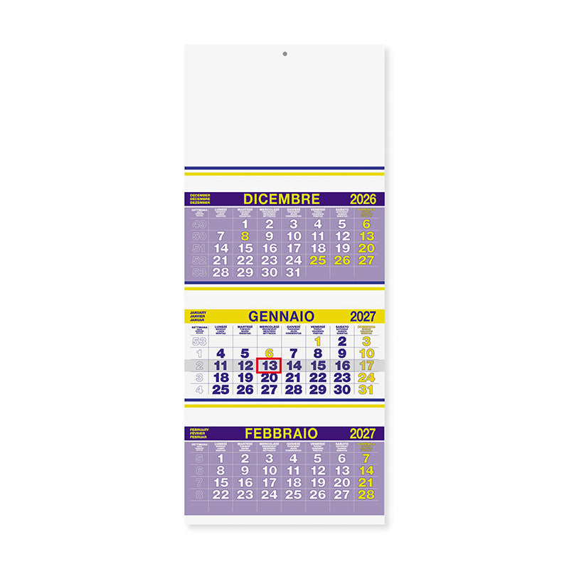 Calendario trittico Trio Fluo 2027 PA500